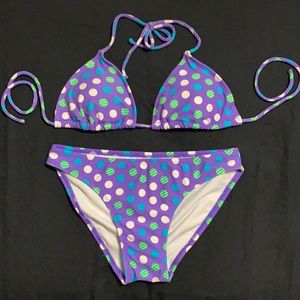 Purple Polkadot Bathing Suit Set